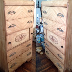 Waterfall tallboy found under brown paint #upcycle